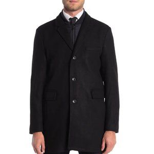 Michael Kors Ghent Felted Slim Fit Dickey Coat Black Large
